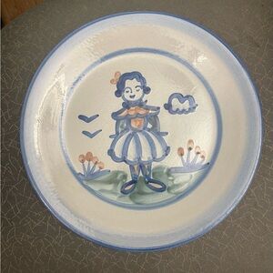 Vintage M A Hadley Hand-Painted 11” Plates Wife=